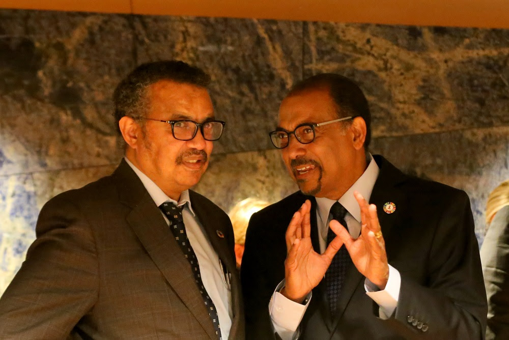 Tedros Adhanom y Michel Sidibé en ONU Social Forum